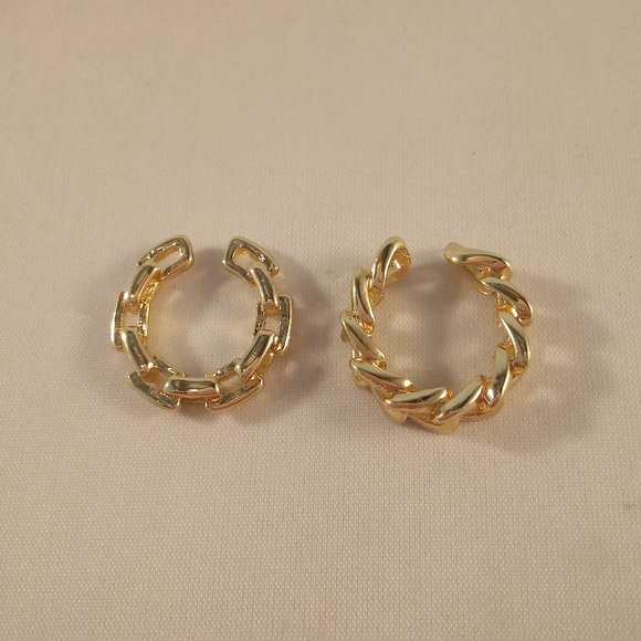 18K Yellow Gold Filled Ear Cuff Clip Stud Wrap Cartilage Earrings Party Gift - Picture 4 of 8